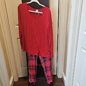 Soma Red Plaid Pajama Set